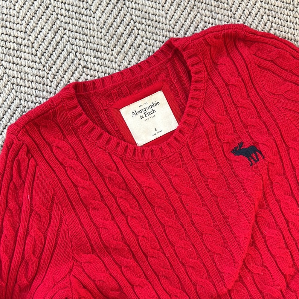 Y2K Abercrombie & Fitch crew cable knit sweater - Picture 2 of 7